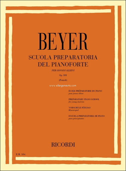 Scuola preparatoria del pianoforte Op. 101, Piano