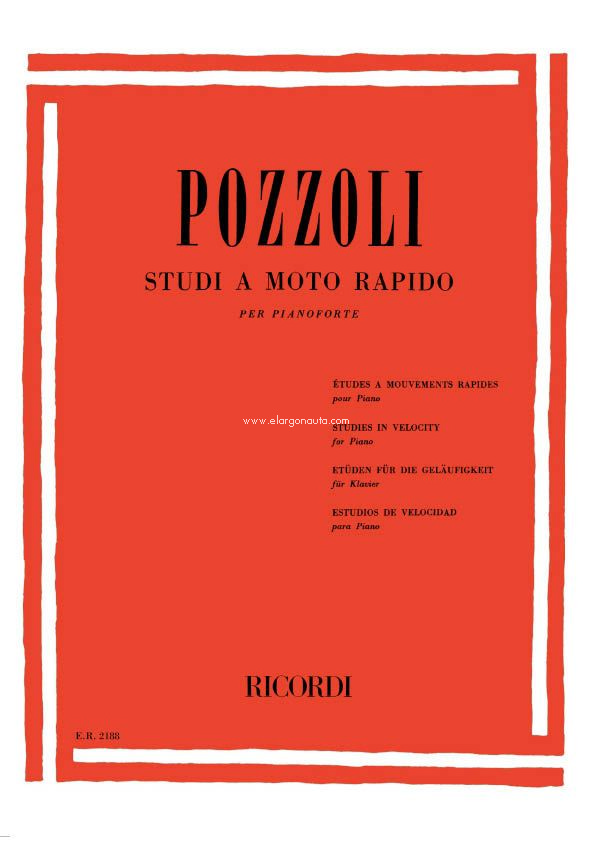 Estudios de velocidad, para piano = Studi a moto rapido, per pianoforte