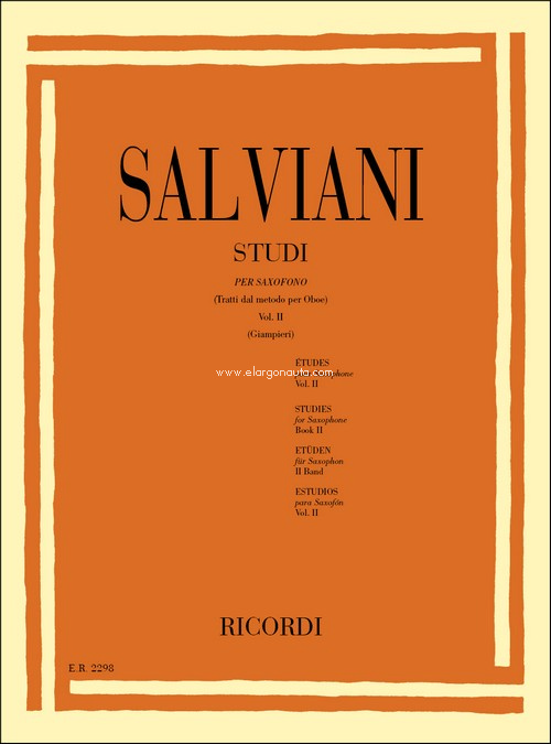 Studi Per Saxofono (Tratti Dal Metodo Per Oboe), vol. II. 9790041822983