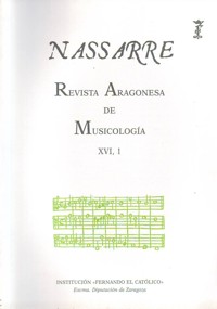 Nassarre 16-1. Revista Aragonesa de Musicología