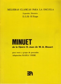 Minuet de la ópera D. Juan de W. A. Mozart, para voces y grupo de percusión