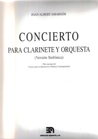 Concierto para clarinete y orquesta (versión Sinfónica). 39277