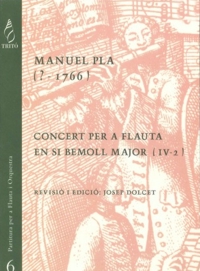 Concierto para flauta en Si bemol mayor (IV-2), partitura de orquesta. 9788488955050