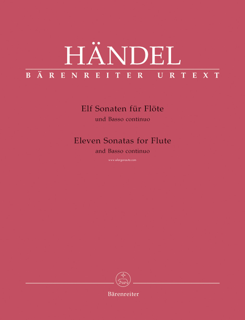 Eleven (11) Sonatas for Flute and Basso continuo. Urtext. 9790006446254