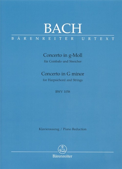 Concerto in G minor, for Harpsichord and Strings, BWV 1058, Piano Reduction