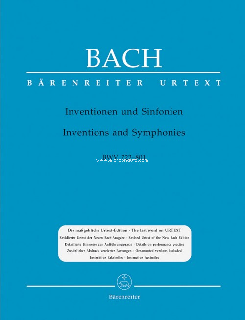Inventions and Symphonies BWV 772-801, Harpsichord, Piano