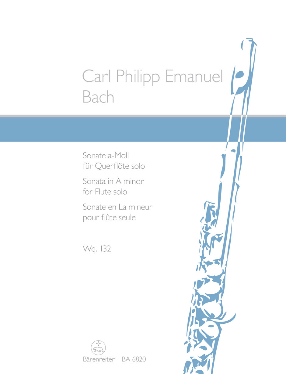 Sonata in A minor Wq 132, for Flute solo, performance score = Sonate a-Moll Wq 132, für Querflöte solo, Spielpartitur. 9790006482917