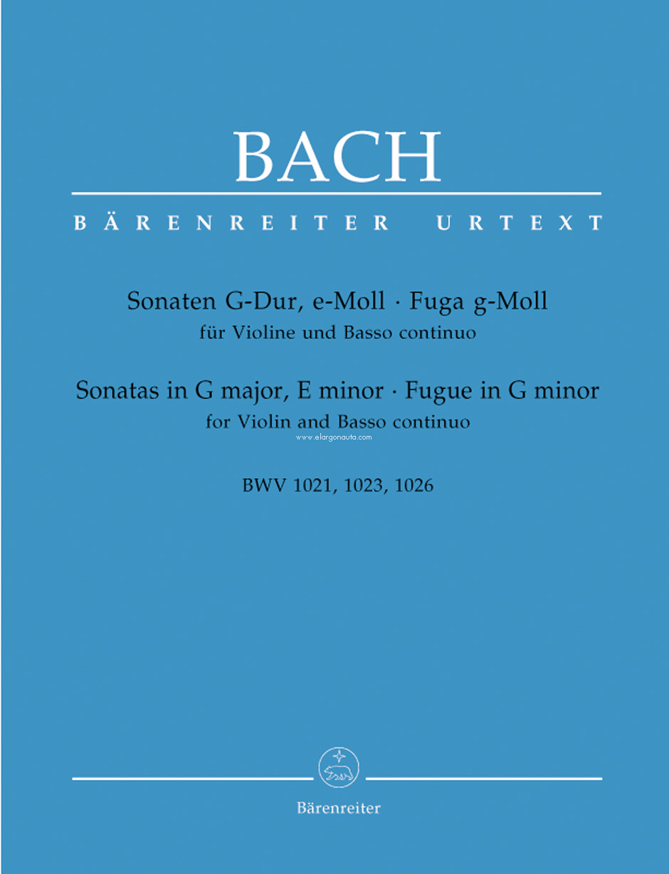 2 Sonatas For Violin: G BWV 1021, E Min BWV 1023