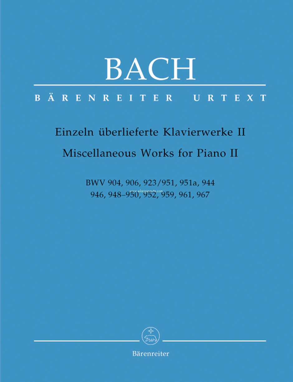 Klavierwerke 2 BWV 904 906 923, Piano. 9790006505999