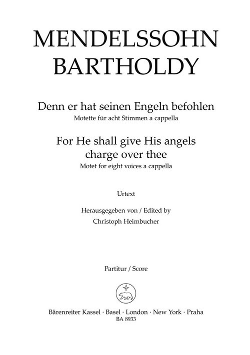 Denn er hat seinen Engeln befohlen, Motette für acht Stimmen a cappela, choral score