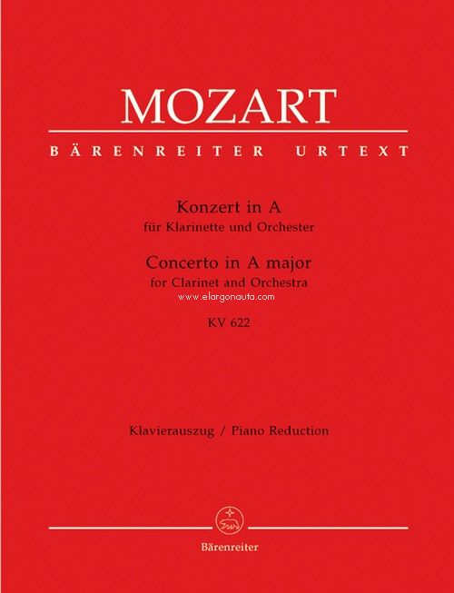 Concerto for Clarinet and Orchestra A major KV 622. 9790006456291 Concerto for Clarinet and Orchestra A major KV 622. 9790006456291