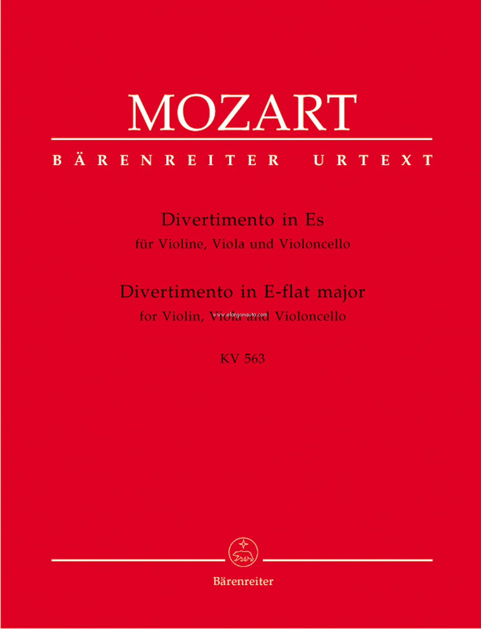 Divertimento In E Flat K.563: For Violin, Viola and Cello - Urtext Edition