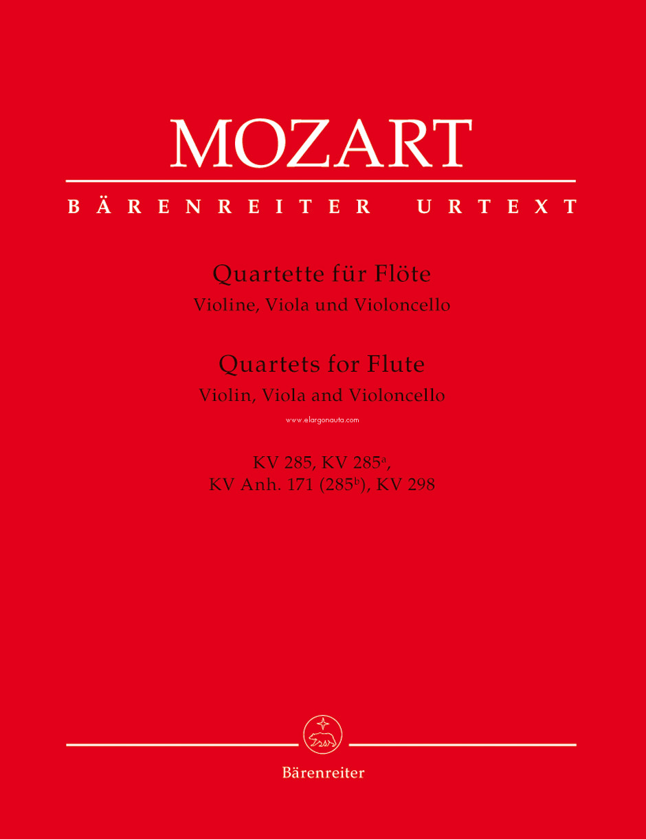 Flute Quartets: for Flute, Violin, Viola and Violoncello, Flute, Violin, Viola, Cello. 9790006448029