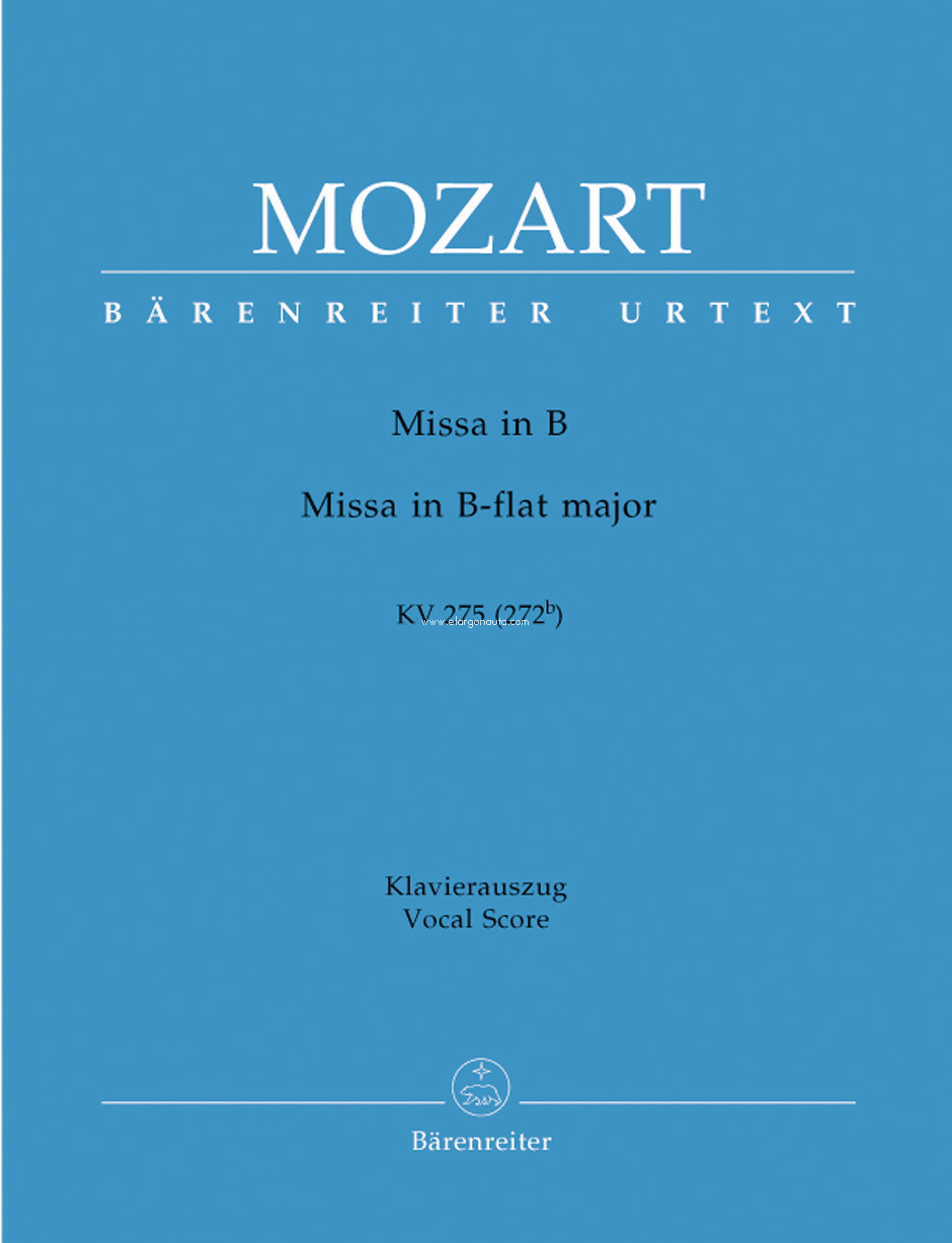 Missa in B = Missa in B-flat major KV 275 (272b). Vocal Score. 9790006468508