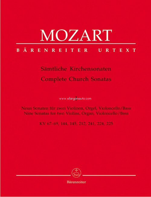 Complete Church Sonatas Book 1, 2 Violins, Cello, Double Bass and Organ