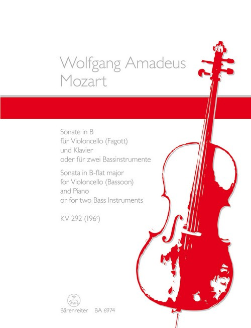 Sonate Bes Dur KV292 ( 196c ), Cello and Piano