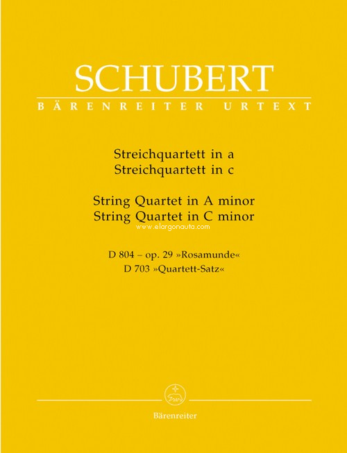 String Quartet A Minor D 804 Op. 29 'Rosamunde'. 9790006472802