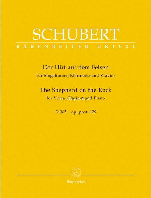 The Shepherd on the Rock op. post.129 D 965, Voice, Clarinet and Piano. 9790006472857