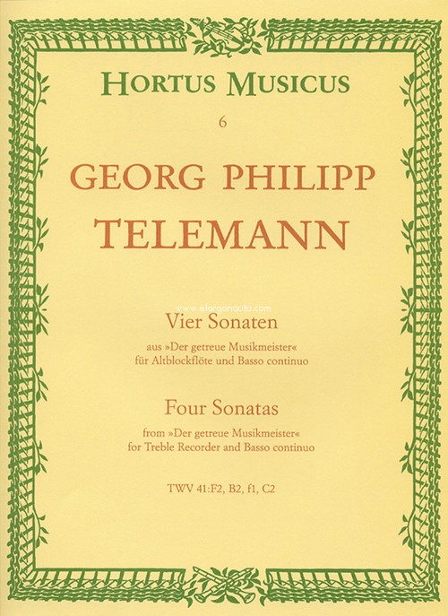 Four Sonatas, Recorder and Piano