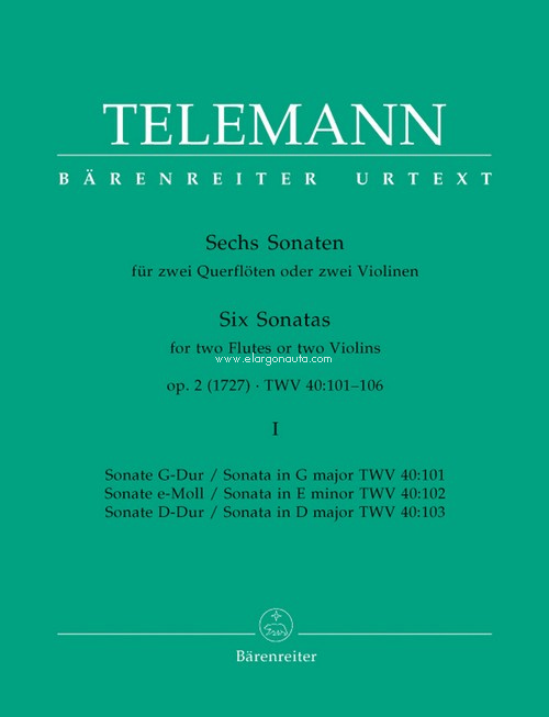 6 Sonaten, Op. 2, 2 Flutes. 9790006428311