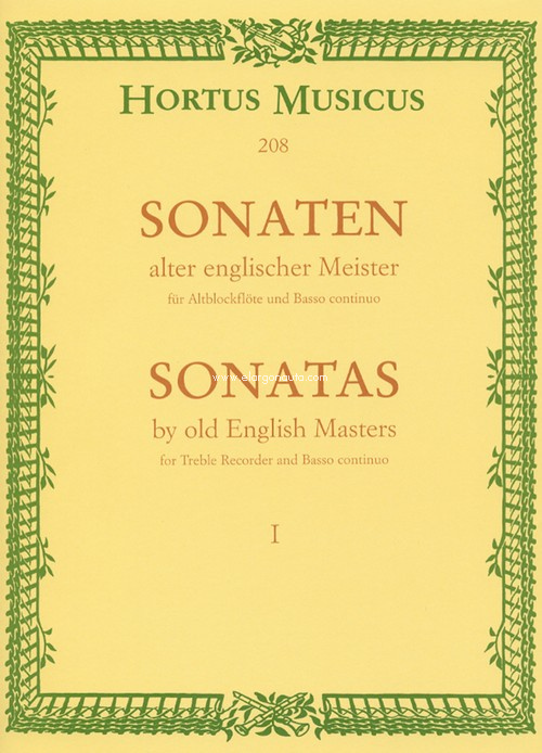 Sonaten Alter Englischer Meister 1, Alto Recorder and Piano