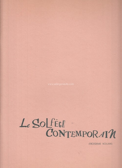 Le solfège contemporain, avec accompagnement de piano, vol. III. 40870