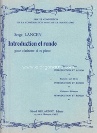 Introduction et rondo, pour clarinette si et piano. 41398