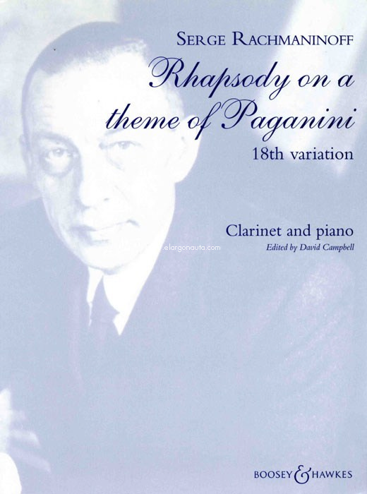 Rhapsody on a theme of Paganini: 18th Variation, Clarinet and Piano. 9790060115233