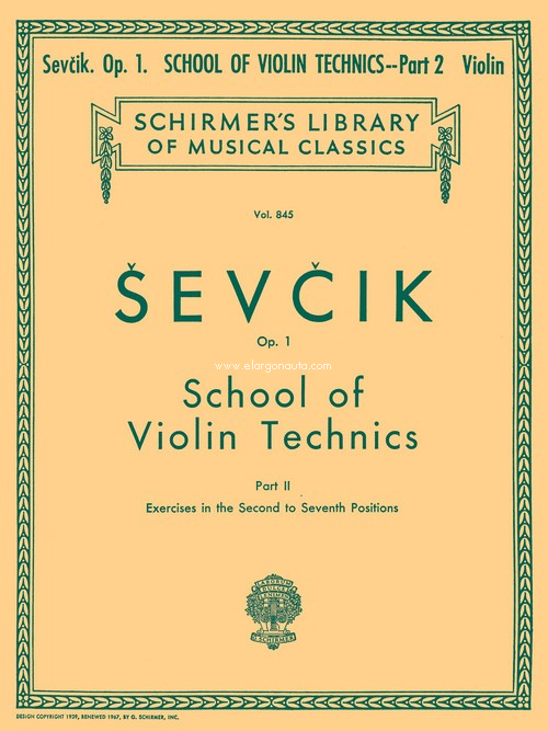 School of Violin Technique, op. 1, part 2, for Violin. 43040