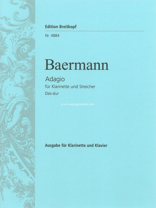 Adagio for Clarinet and Strings in D flat major. Piano Reduction. 9790004163245