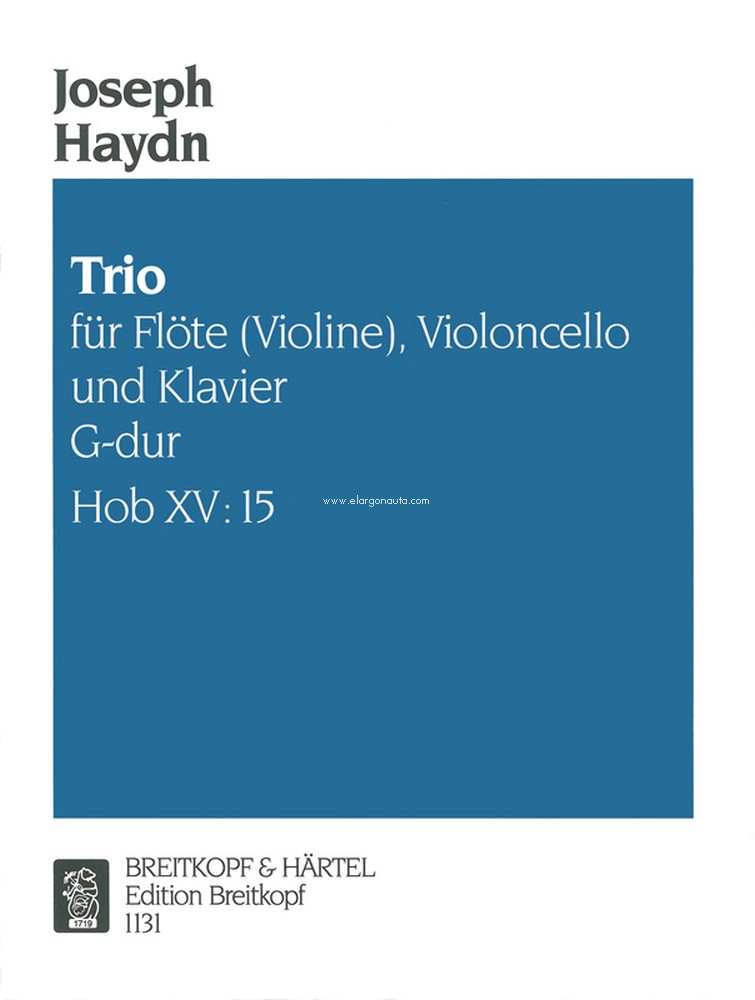 Trio for Flute (Violin), Violoncello and Piano, in G major, Hob XV: 15. 9790004160411