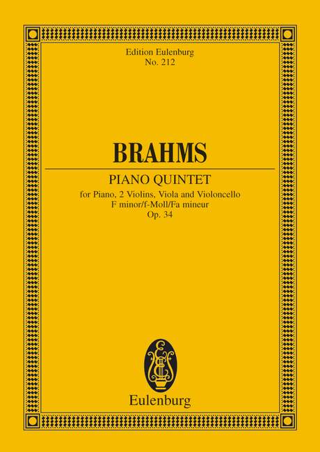 Piano Quintet F minor, op. 34. Study Score. 9783795762063