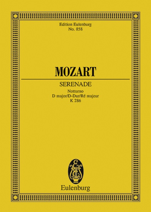 Serenade No. 8 D major, KV 286. Notturno. Study Score