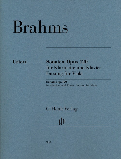 Sonaten Opus 120, für Klavier und Klarinette, Fassung für Viola = Sonatas op. 120 for Piano and Clarinet. Version for Viola. 9790201809885