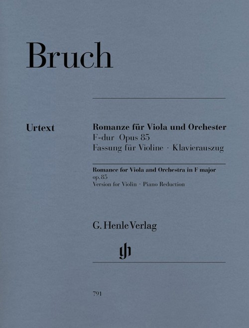 Romanze für Viola und Orchester, F-dur Opus 85, Fassung für Violine, Klavierauszug