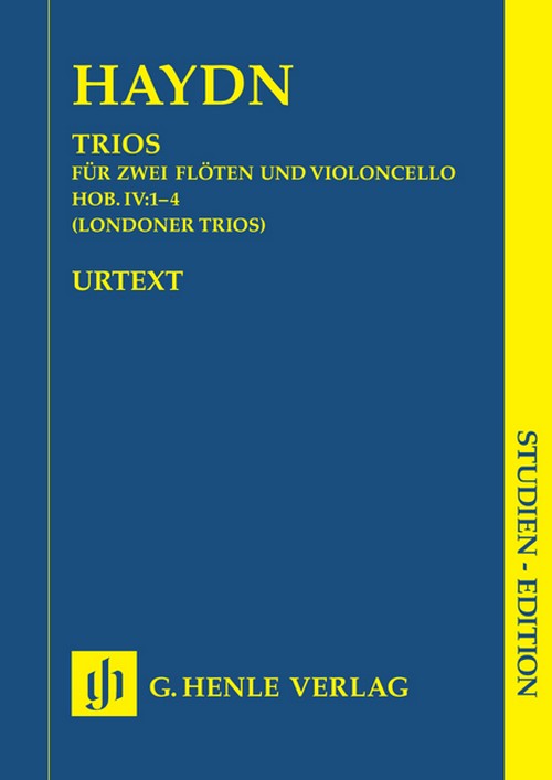 Trios für zwei Flöten und Violoncello, Hob. IV:1-4 (Londoner Trios). Urtext, Studien Edition