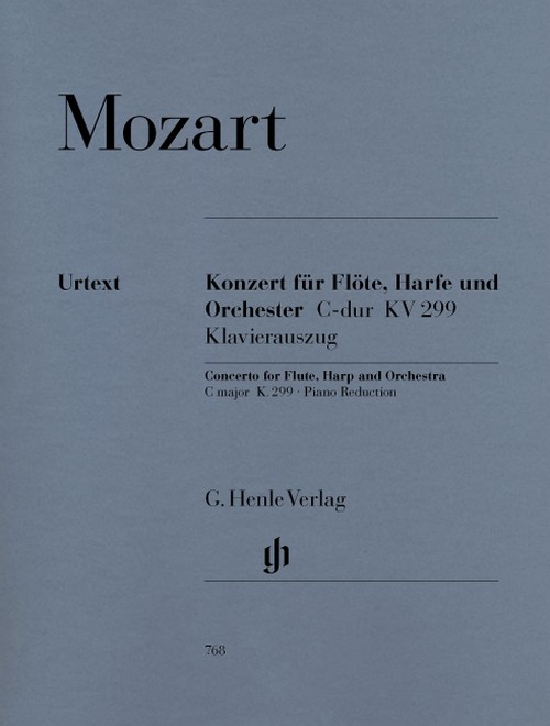 Konzert für Flöte, Harfe und Orchester, C-dur, KV 299, Klavierauszug = Concerto for Flute, Harp and Orchestra, C major, K. 299, Piano Reduction
