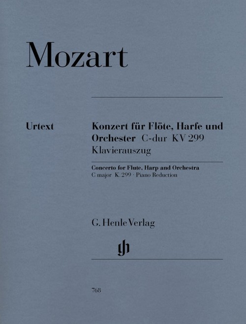 Konzert für Flöte, Harfe und Orchester, C-dur, KV 299, Klavierauszug = Concerto for Flute, Harp and Orchestra, C major, K. 299, Piano Reduction. 9790201807683