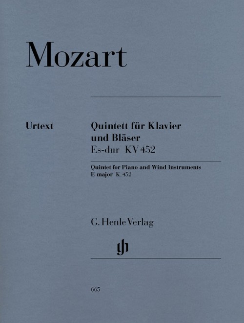 Quintet for Piano and Wind Instruments, Eb major K. 452 = Quintett für Klavier und Bläser KV452. Urtext. 9790201806655