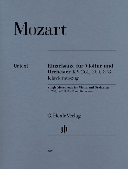 Single Movements for Violin and Orchestra: KV 261, 269, 373, Piano Reduction <br>