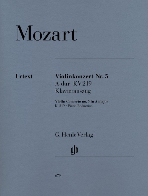 Violin Concerto No. 5 in A major, KV 219, Piano Reduction