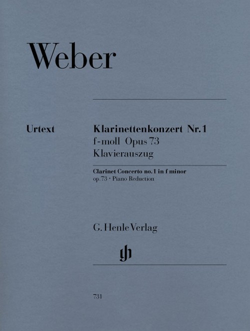 Clarinet Concerto no. 1 in F minor, Op. 73. Piano Reduction. URTEXT. 9790201807317