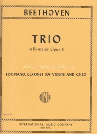 Trio Bb major Op.11, Clarinet or Violin, Cello and Piano. 9790220408274