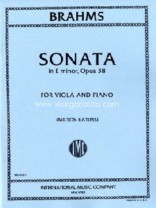 Cello Sonata No.1 E minor op. 38, for viola and piano. 9790220424557