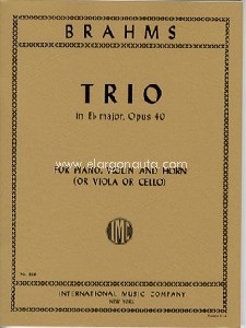Trio Eb major Op. 40, for Violin, Horn (Viola, Cello) and Piano