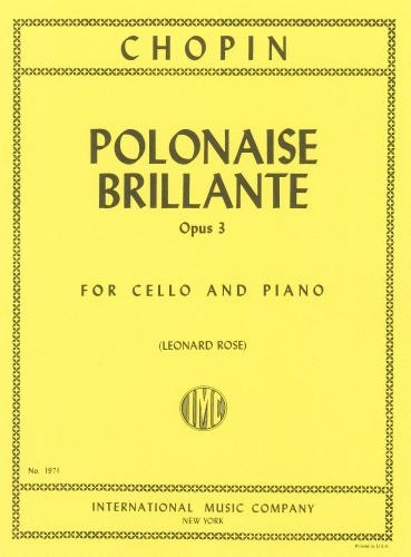 Polonaise brillante Op. 3, for Cello and Piano. 9790220415418