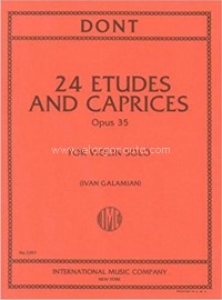 24 Etudes and Caprices, opus 35, for Violin Solo (ed. Galamian). 9790220418846