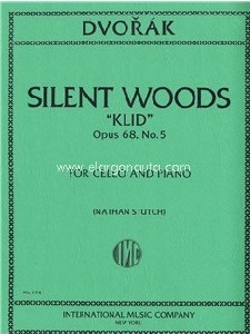 Waldesruhe, op. 68/5 = Silent Woods "Klid", Opus 62, Nº 5, for Cello and Piano. 9790220413513