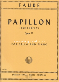 Papillon Op. 77, for Cello and Piano. 9790220405587