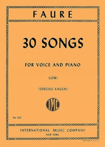 30 Songs, for Low Voice and Piano. 9790220408922